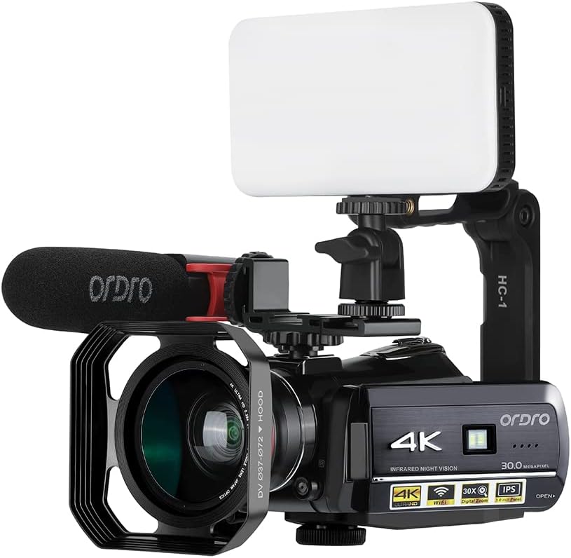 4K Camcorder with Directional Microphone and 64GB SD Card E922