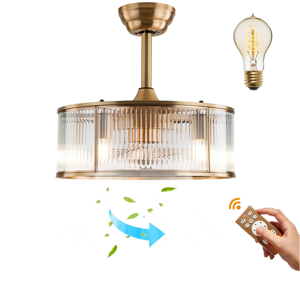 18inch Farmhouse Ceiling Fan Light Gold With Remote Control I611767