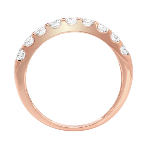 0.81 ct Round Cut Natural Diamond VS1-VS2 G-H 18K Rose Gold Eternity Ring K402