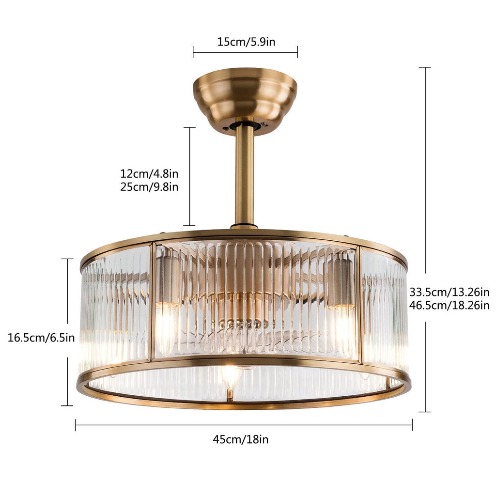 18inch Farmhouse Ceiling Fan Light Gold With Remote Control I611767