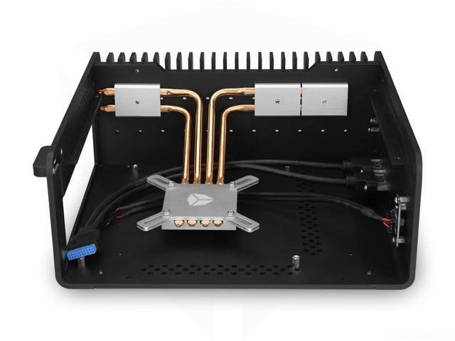 Black Fanless Aluminium ITX Chassis Q1479
