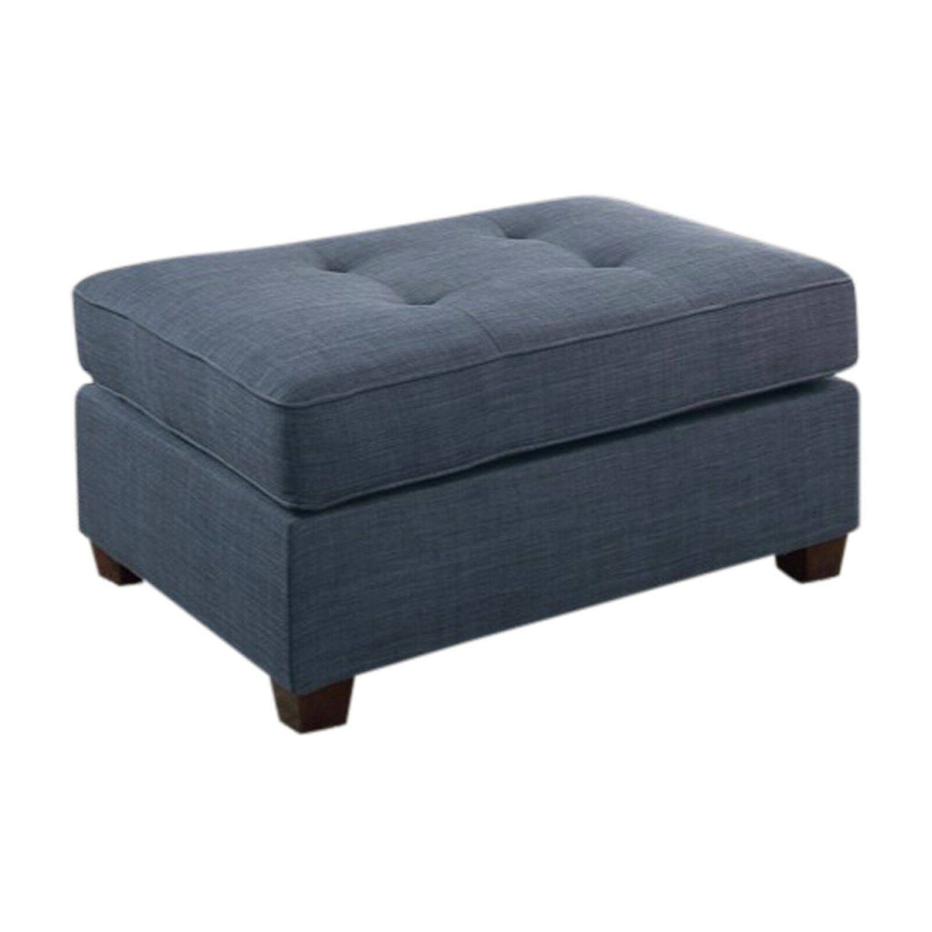 Blue Bonded Leather Cocktail Ottoman M7067