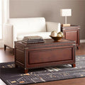 40 in. Solid Wood & Metal Rectangular Coffee Table, Brown E28914