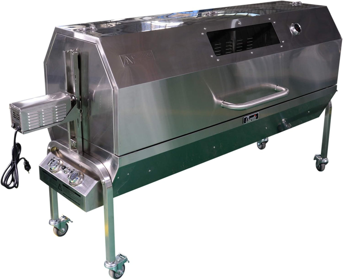 62" Propane Spit Roaster, 50W Motor, Stainless Steel BBQ Rotisserie Y7894