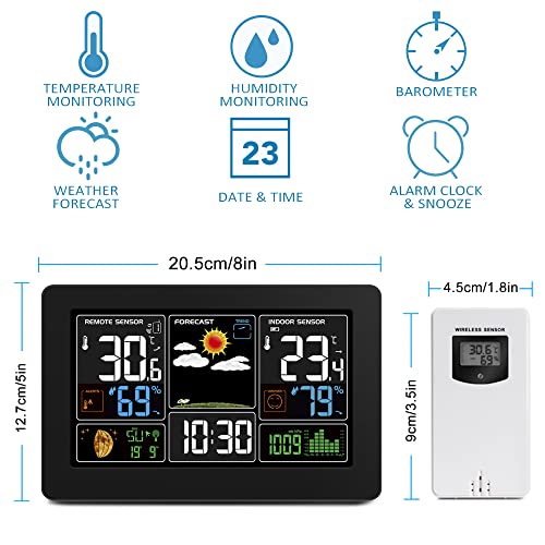 Wireless Indoor Outdoor Thermometer with Alarm P447