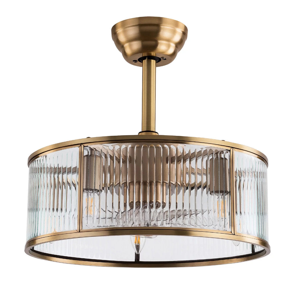 18inch Farmhouse Ceiling Fan Light Gold With Remote Control I611767