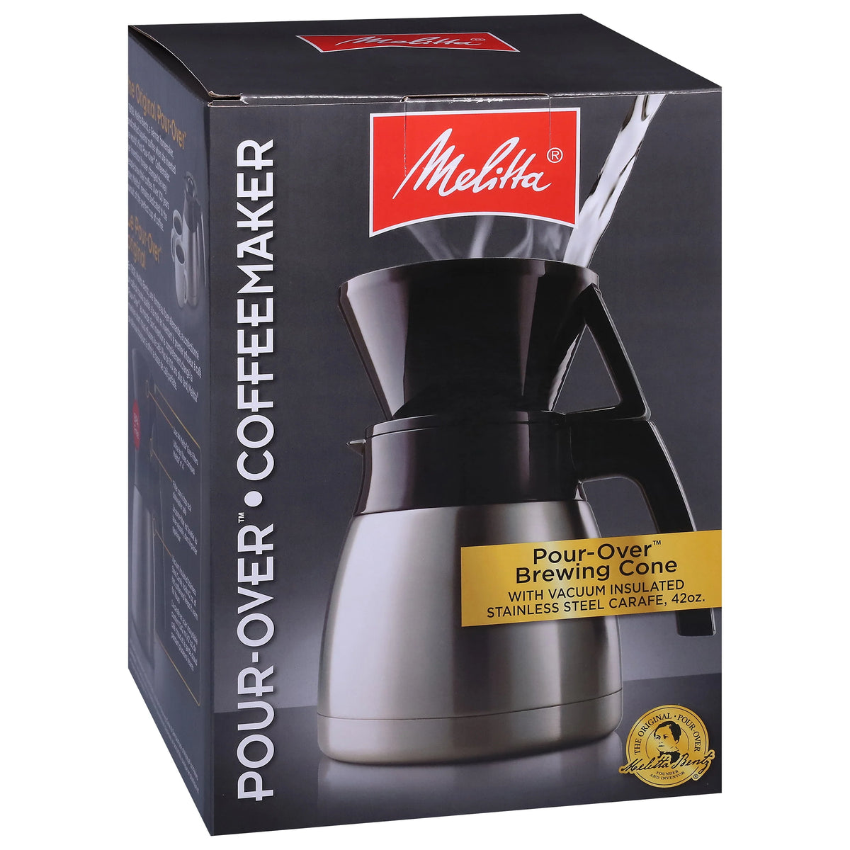 Pour-Over Coffee Brewer & Stainless Steel Carafe Set with Coffee Filters G2356