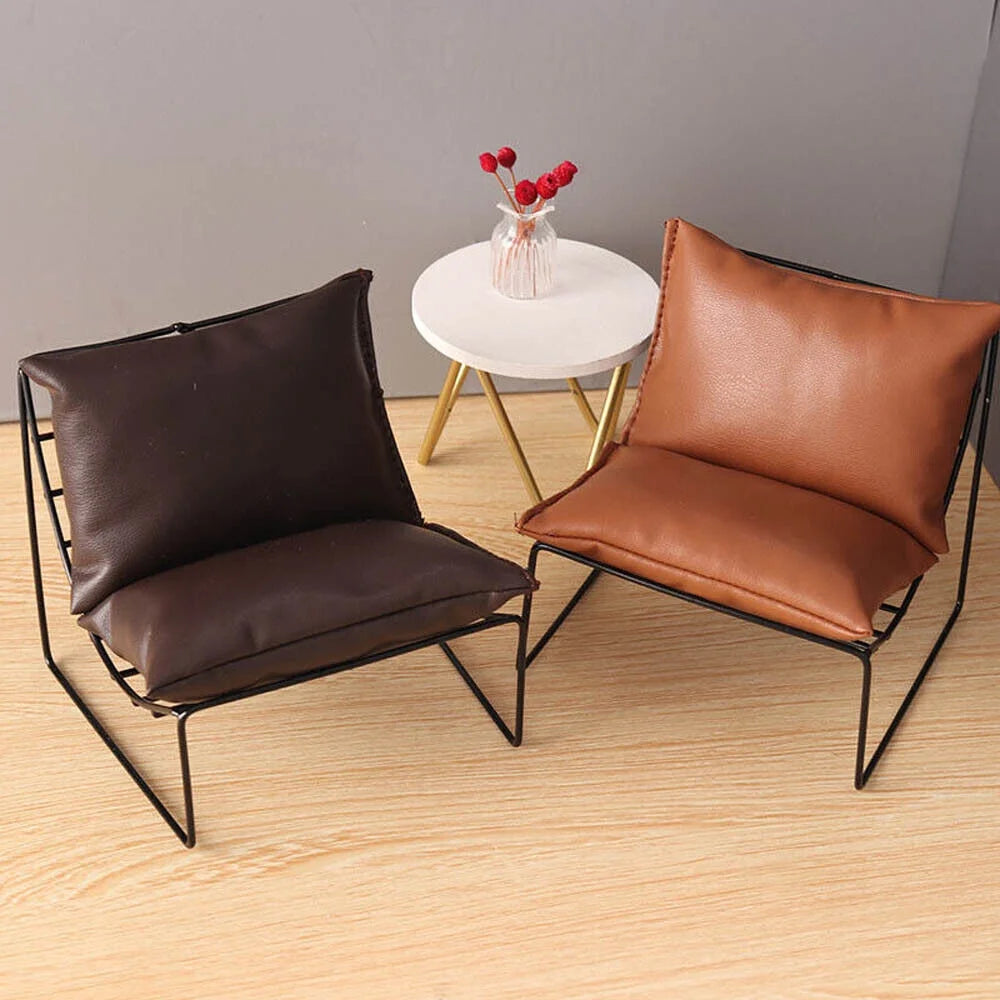 1/6 Scale Dollhouse Miniature Sofa Chairs Armchairs Metal Furniture D3884