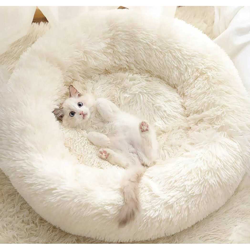 Washable Soft Plush Donut Cat and Dog Bed K722900