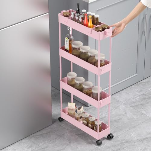 Slim Storage Cart 4 Tier White S97759