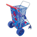 Folding Beach Cart Hawaiian Print Blue with Red Accent Holds 4 Beach Chairs M272612