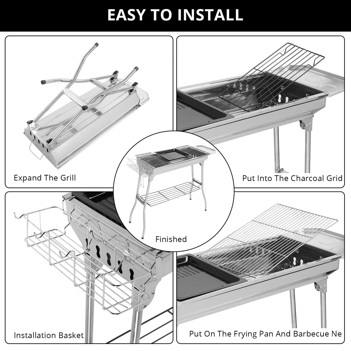 39'' Stainless Steel Charcoal Grill D684868