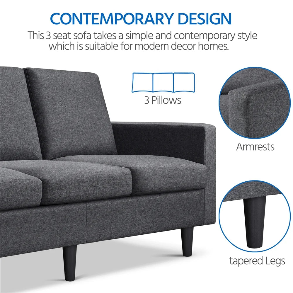 Gray Linen 3-Seater Sofa G148488