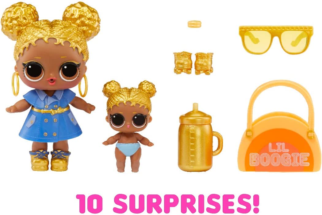 LOL Surprise! Confetti Pop Birthday Sisters doll with Lil Sister, 10 surprises, accessories, limited edition doll, present box packaging J869612