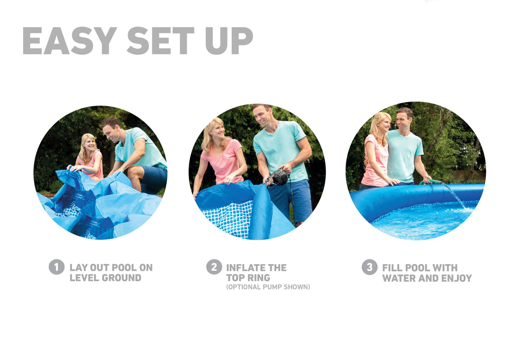 10ft x 30in Inflatable Round Swimming Pool & Pump F2861