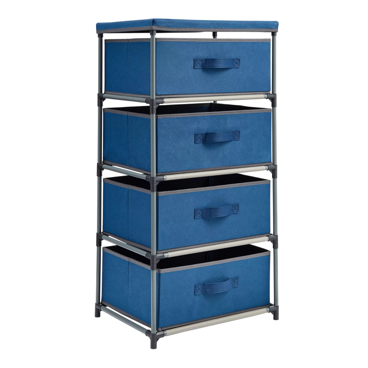 4-Tier Tall Dresser with Drawers Navy Blue H269