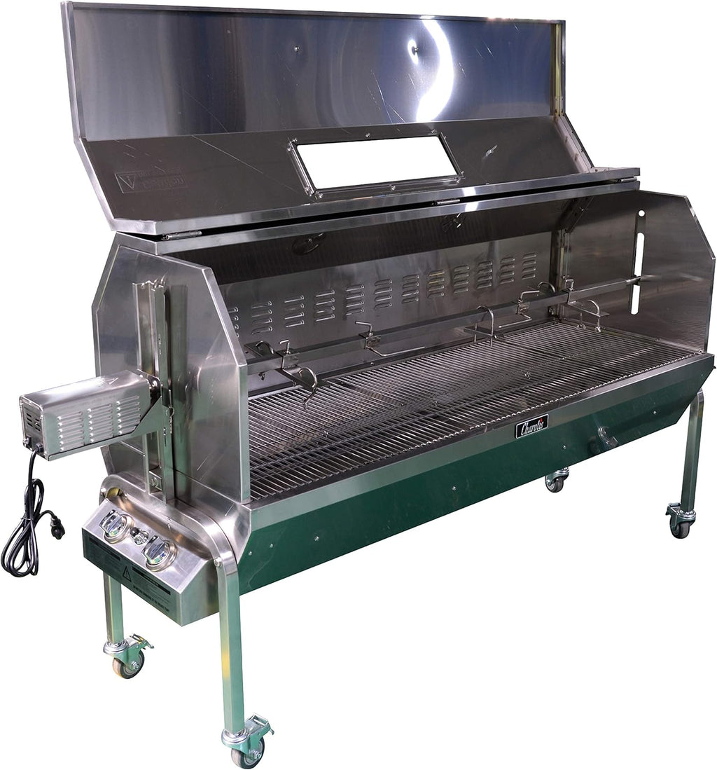 62" Propane Spit Roaster, 50W Motor, Stainless Steel BBQ Rotisserie Y7894