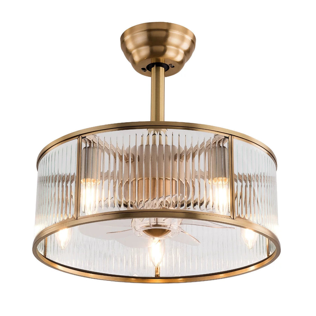 18inch Farmhouse Ceiling Fan Light Gold With Remote Control I611767