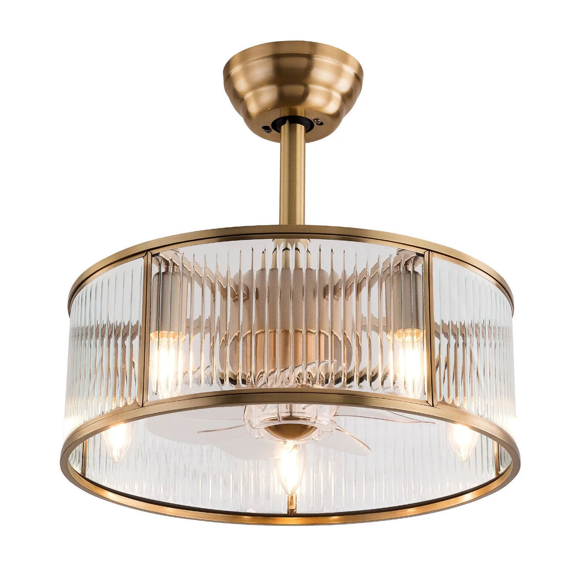 18inch Farmhouse Ceiling Fan Light Gold With Remote Control I611767