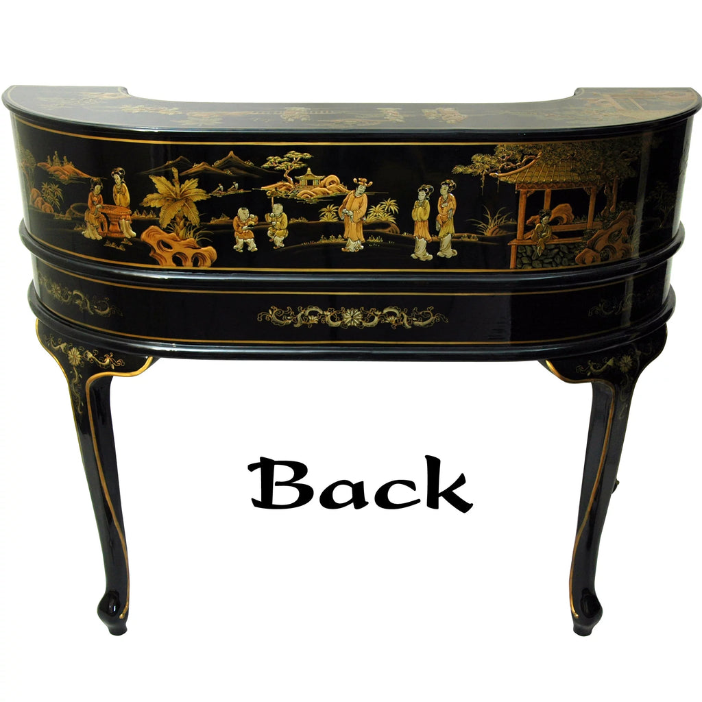 48" Handpainted Black Lacquered Writing Desk C4424