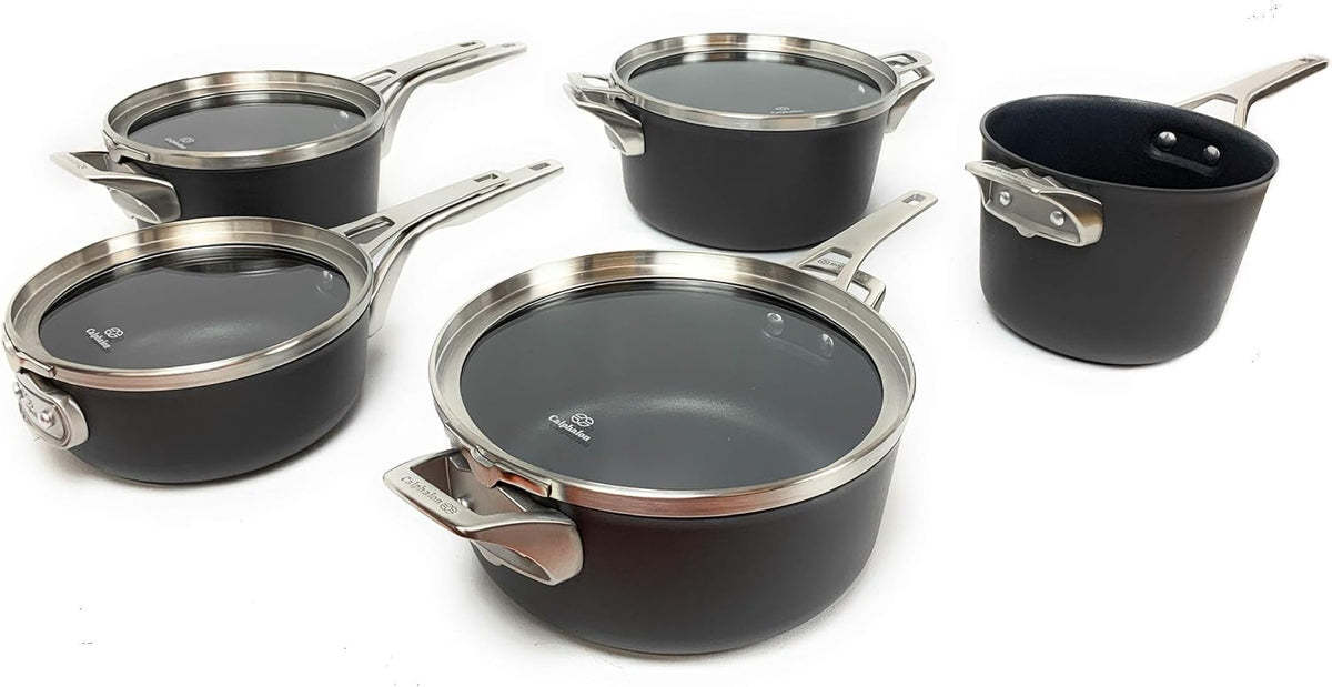 12-piece Hard Anodized Space Saving Cookware I248