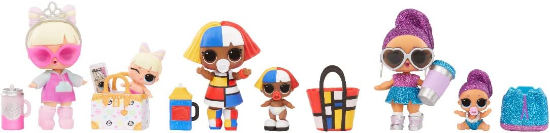 LOL Surprise! Confetti Pop Birthday Sisters doll with Lil Sister, 10 surprises, accessories, limited edition doll, present box packaging J869612
