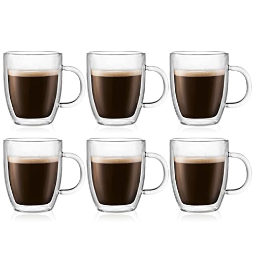 10oz Double Wall Insulated Glass Mug Set of 2 E6427