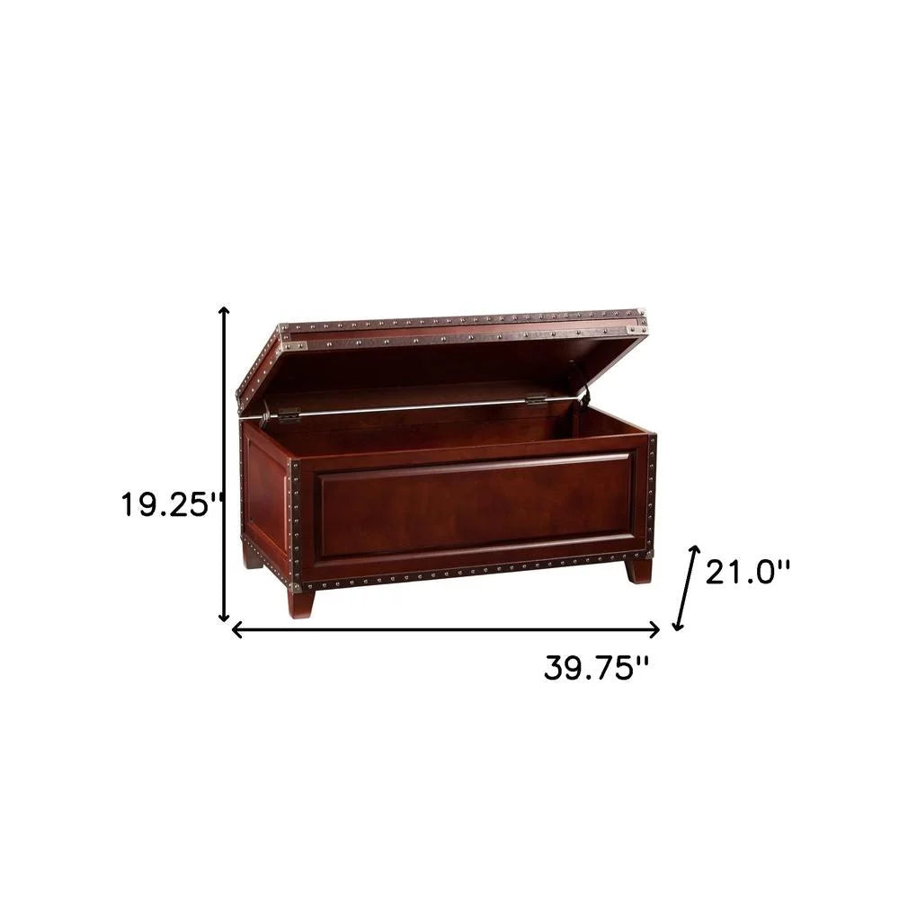 40 in. Solid Wood & Metal Rectangular Coffee Table, Brown E28914