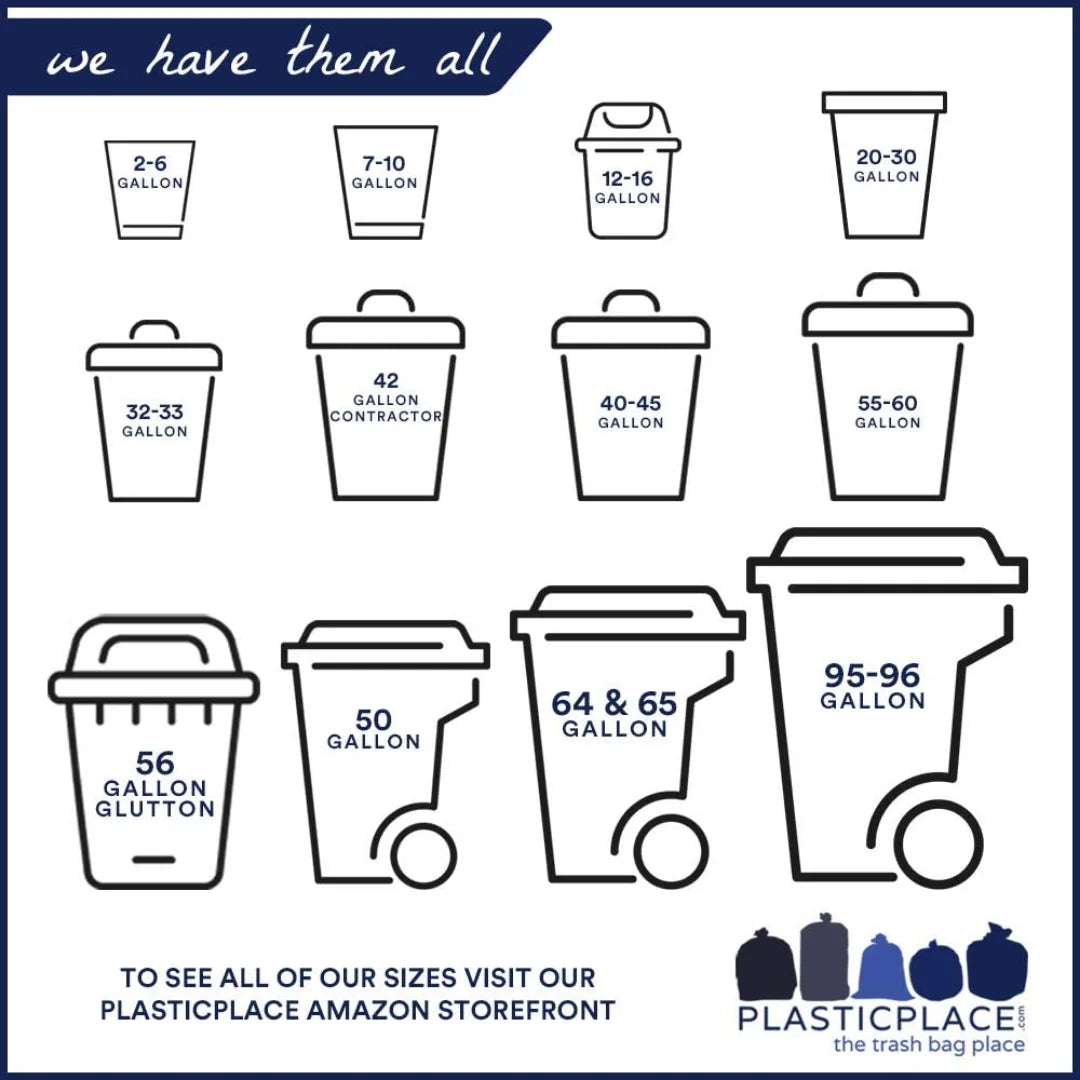 Black 95 Gallon Trash Bag, 50 Count K293922