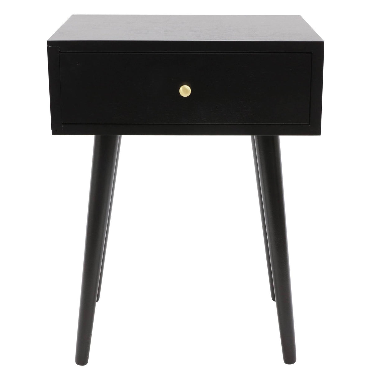 Black One Drawer Wood Side Table P6053