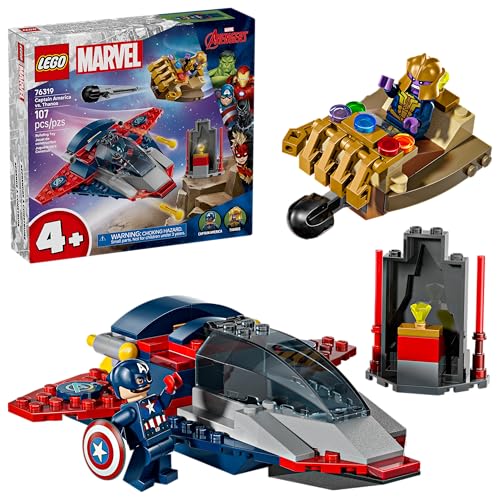Marvel Captain America vs. Thanos Building Toy with 2 Minifigures, Ages 4+ C317