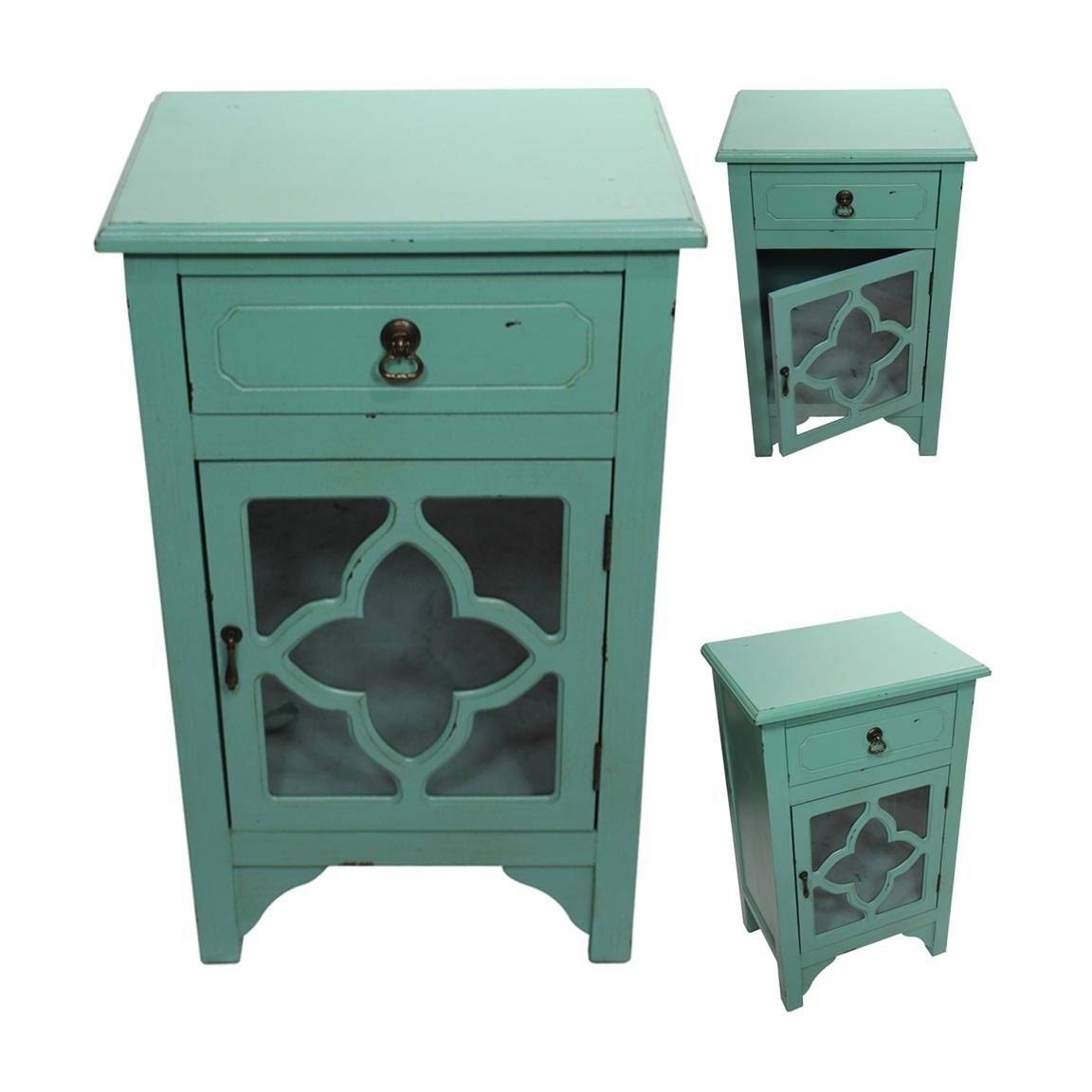 Blue 1 Drawer Accent Cabinet P254