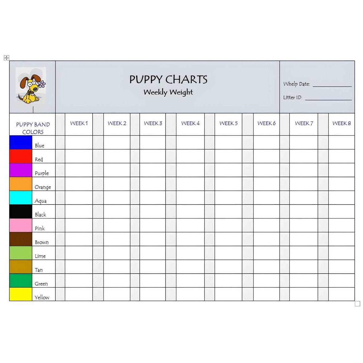 Breeder Record Keeping Charts R62329