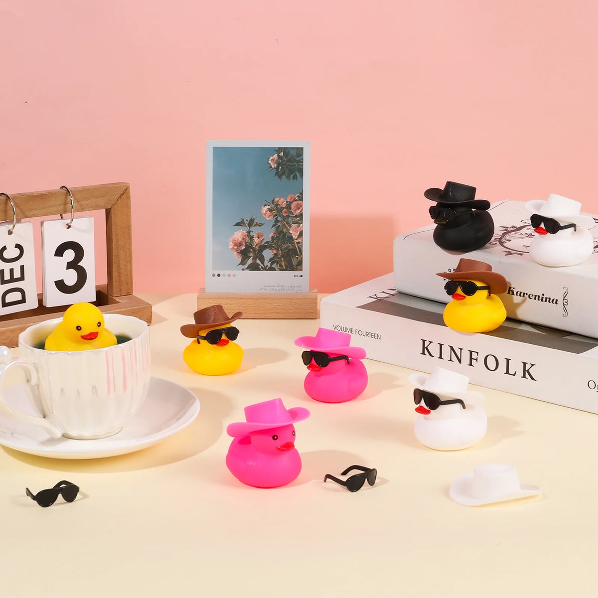 12 Pack Cowboy Rubber Duck with Hat and Sunglasses T3275