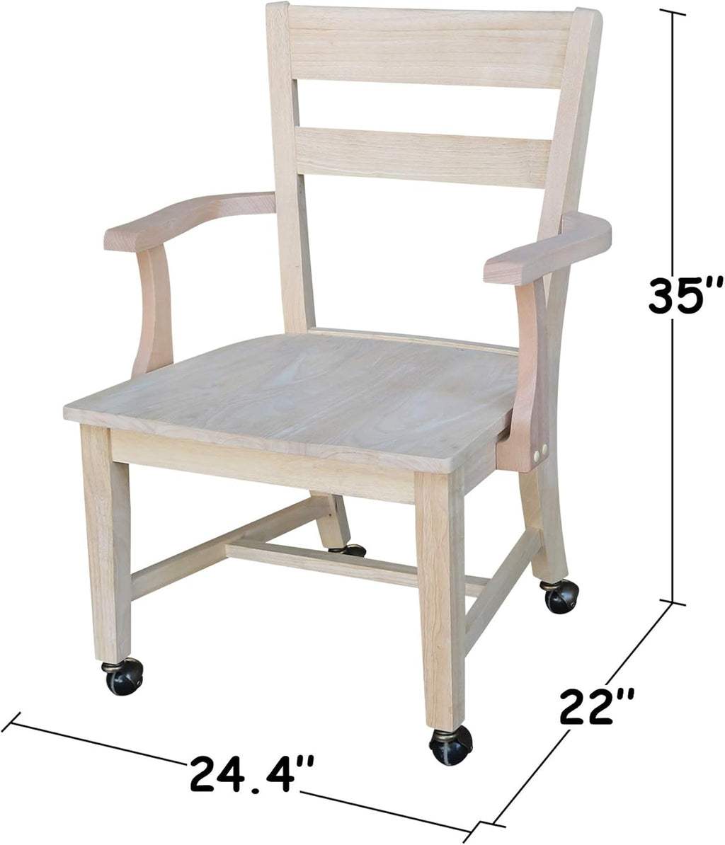 Unfinished Dining Chair with Casters C973746