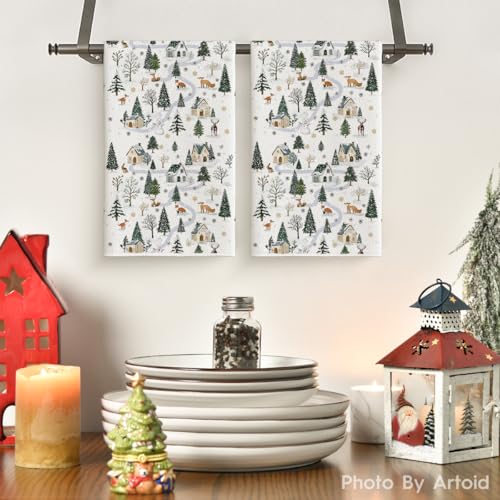 Christmas Kitchen Dish Towels 18x26 Inch Set of 2 B332946
