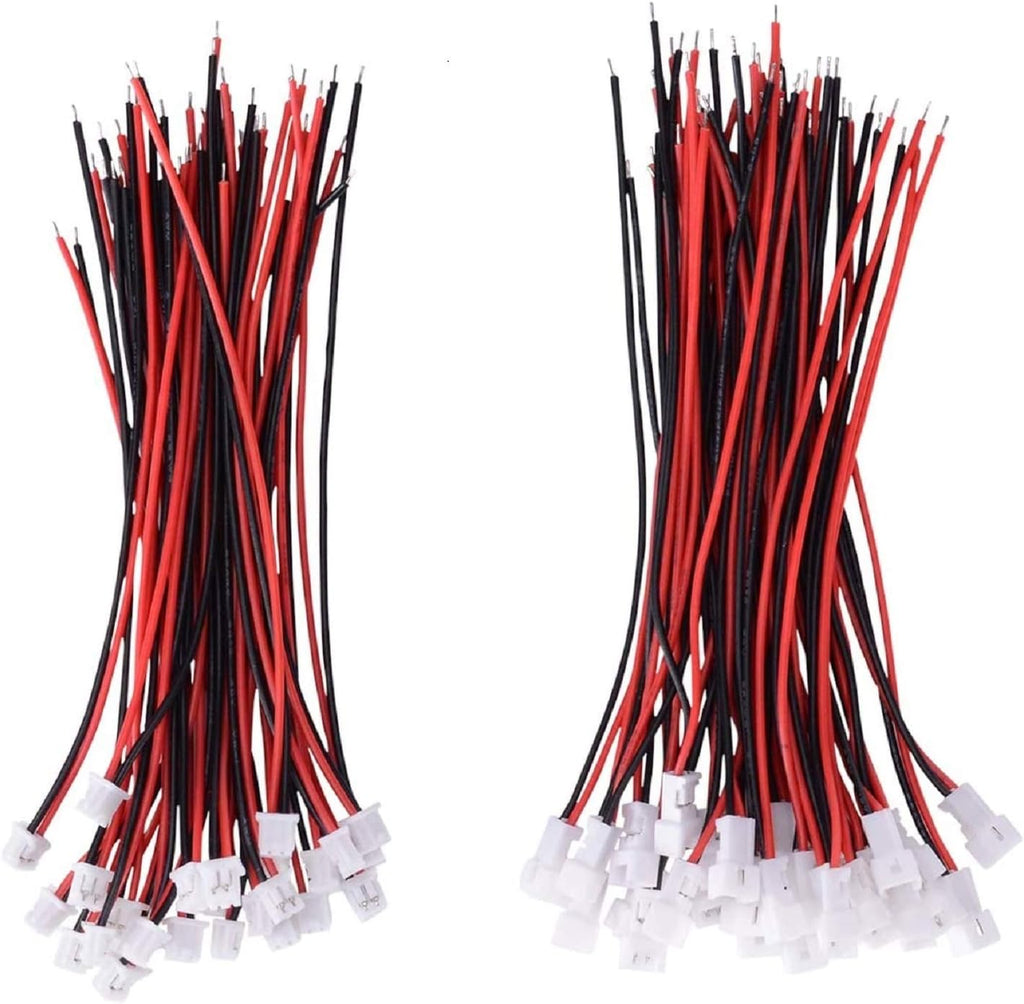 30 Pairs JST 1.25mm 2 Pin Micro Male Female Connector Plug with Red Black Wire Cable 80mm Z45757
