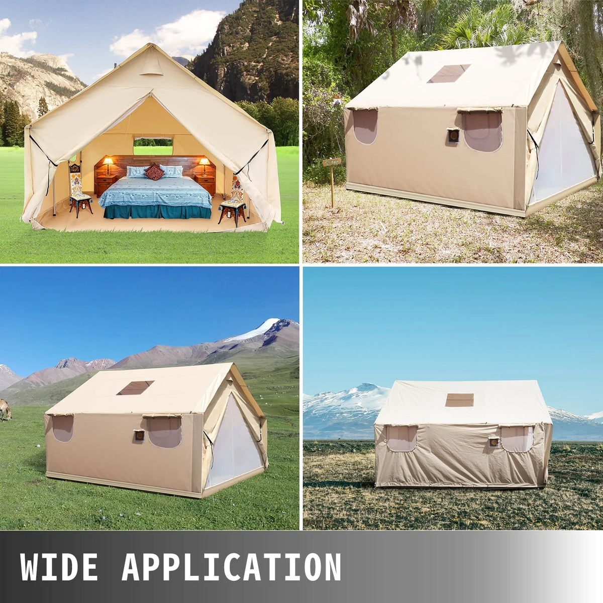 Canvas Wall Tent 10x12ft with Stove Hole P48324