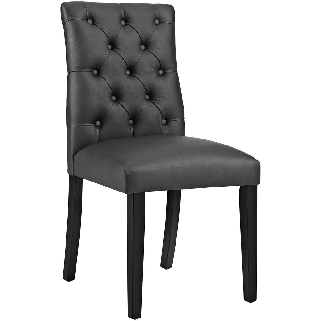 Black Vegan Leather Dining Chair I319