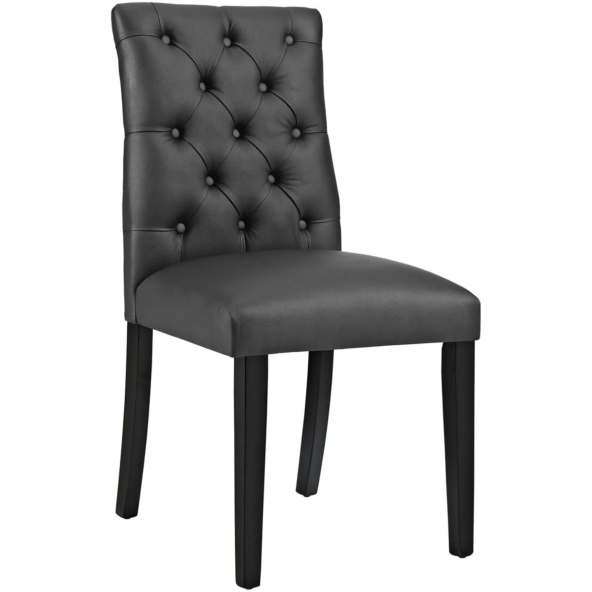 Black Vegan Leather Dining Chair I319