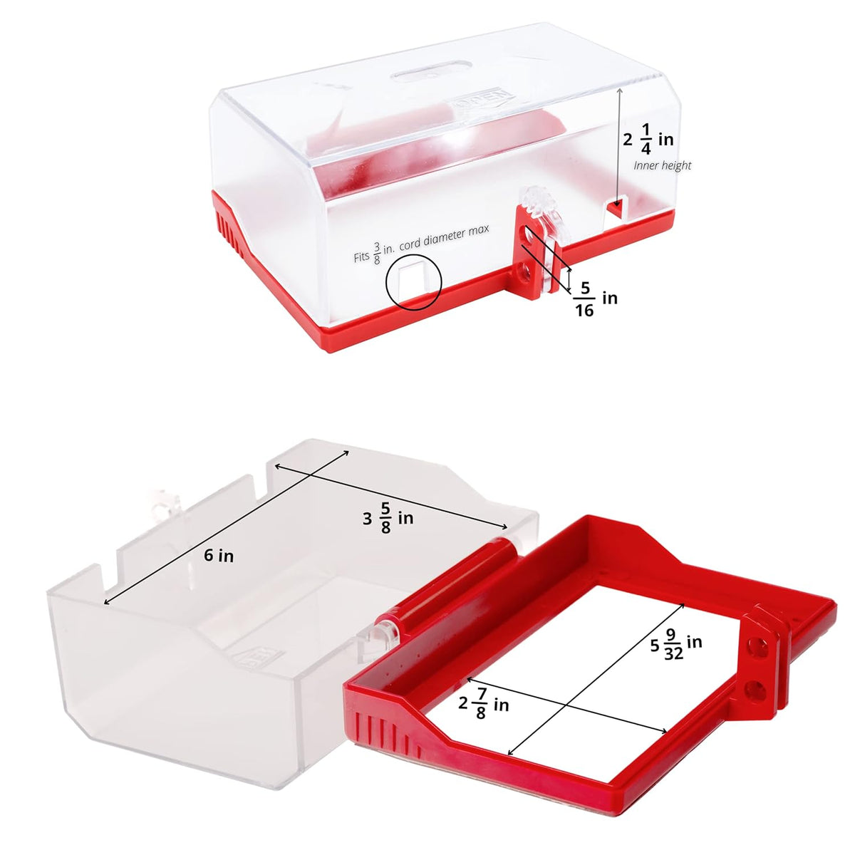 XL Rectangular Lockout Box Type Transparent Push Start Button Cover Lockable Push Button Switch Cap Pack of 2 K188934