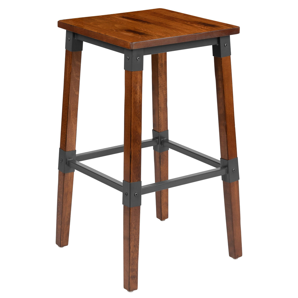 4 Pack Backless Wood Barstool J69568