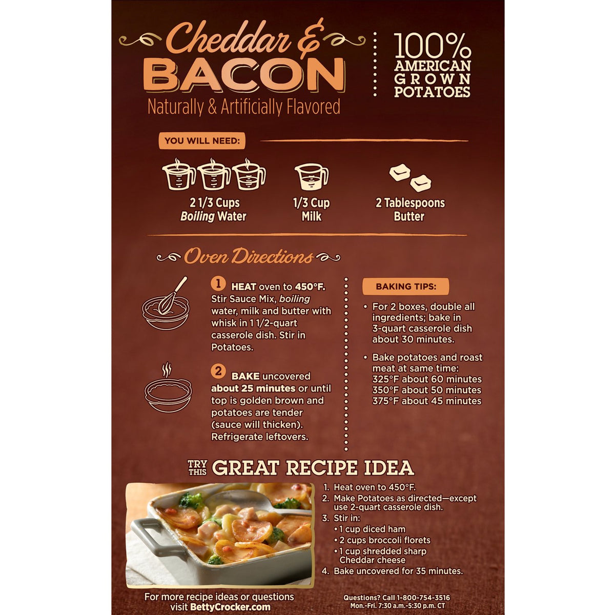 Cheddar and Bacon Potatoes, 5.1 oz (Pack of 12) C762