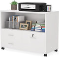 White 3 Drawer Mobile Filing Cabinet with Lock L135