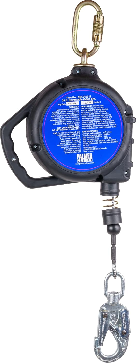 Self Retracting Lifeline with Galvanized Cable and Steel Snap Hook Q371342