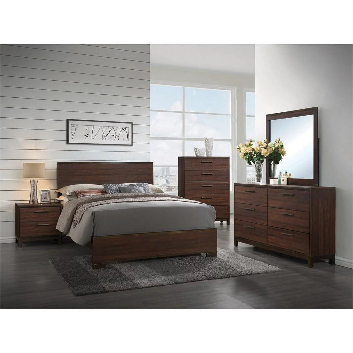 Bedroom Set Rustic Tobacco and Dark Bronze X916