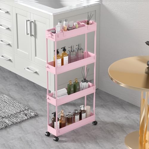 Slim Storage Cart 4 Tier White S97759