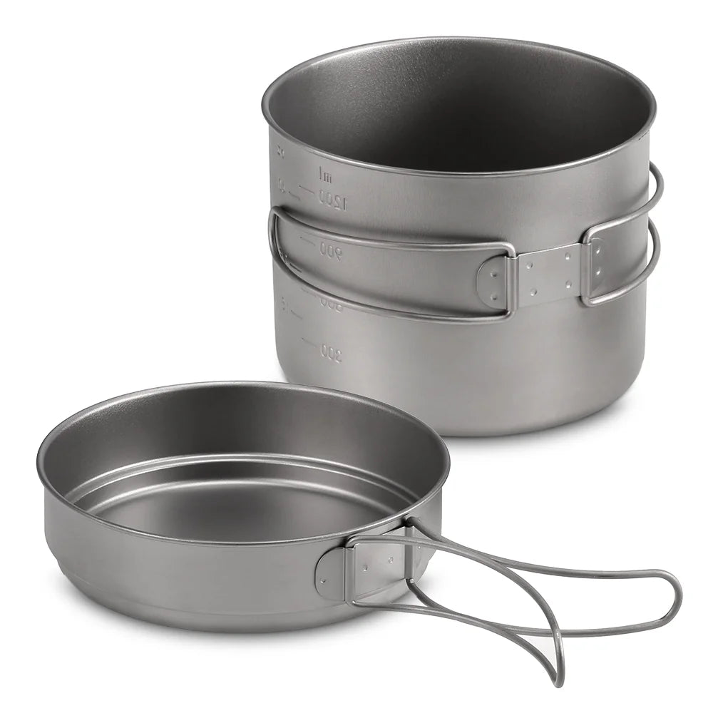 1100ML / 1600ML Folding Handle Pot Pan Set P99930