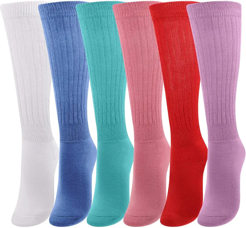 6 Pairs Womens Diabetic Crew Socks C575