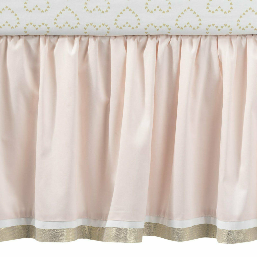 4 Piece Crib Bedding Set in Pink and White Z552